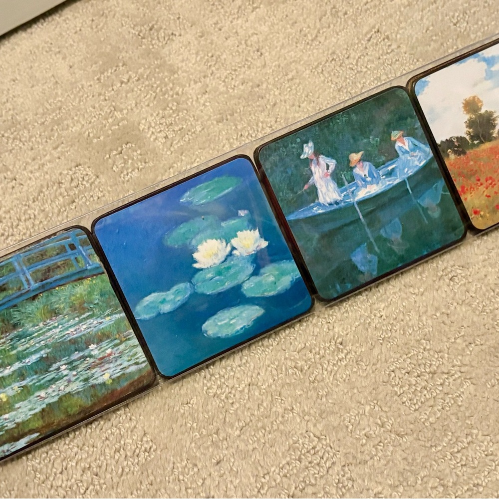 Artistic Coaster Set with Monet Prints